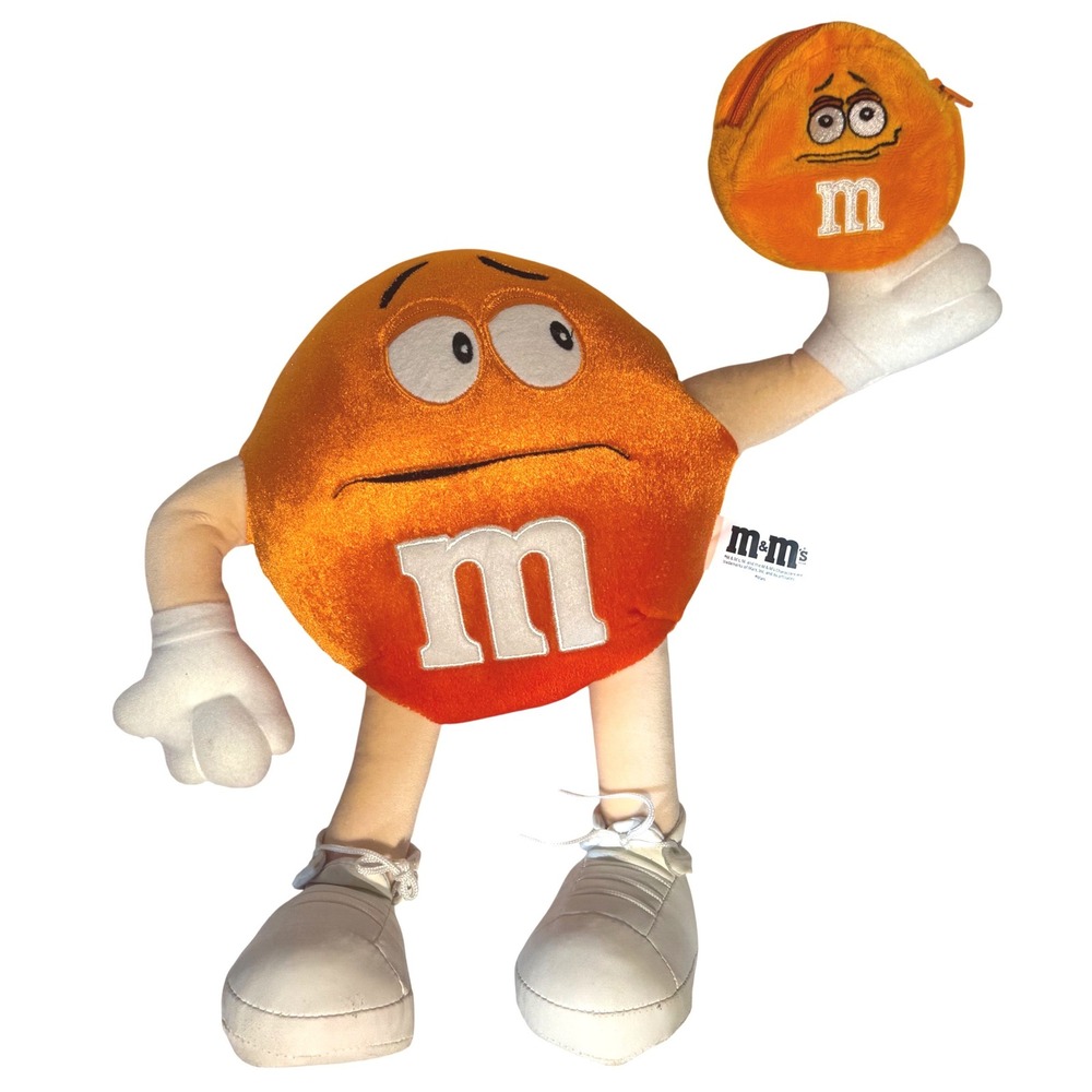 M&M's Orange Poseable Plush 14" and Coin Purse Set